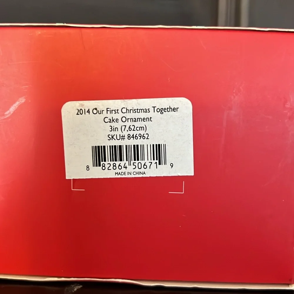 LENOX 2014 ANNUAL 1ST CHRISTMAS TOGETHER ORNAMENT‎ WEDDING CAKE